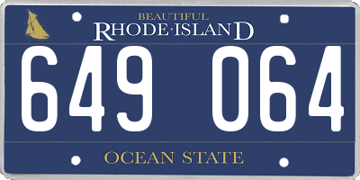 RI license plate 649064