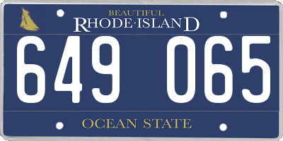RI license plate 649065