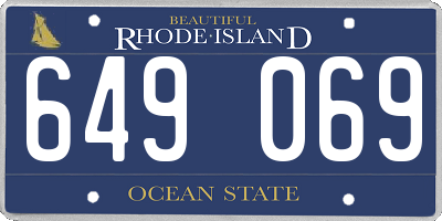 RI license plate 649069
