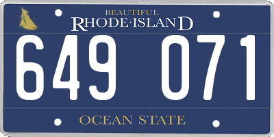 RI license plate 649071