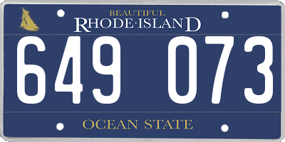 RI license plate 649073