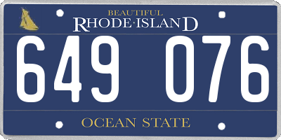 RI license plate 649076