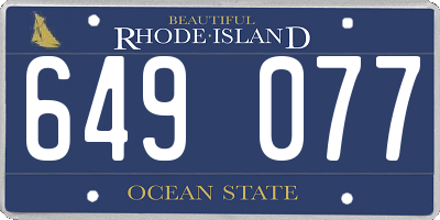 RI license plate 649077