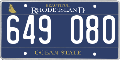 RI license plate 649080