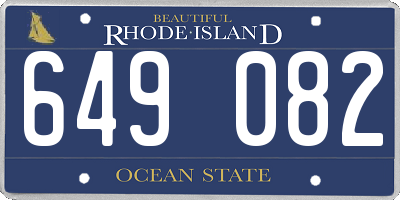 RI license plate 649082