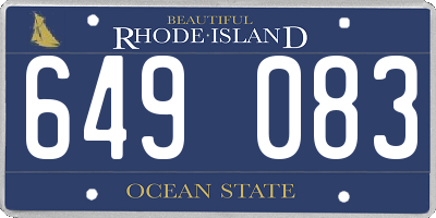 RI license plate 649083