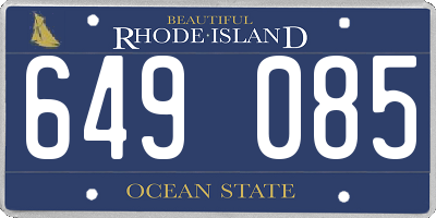 RI license plate 649085