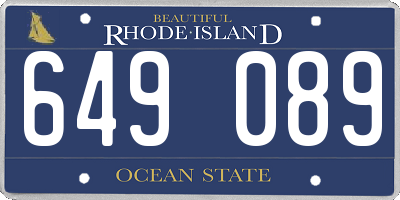 RI license plate 649089