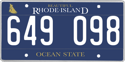 RI license plate 649098
