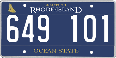 RI license plate 649101