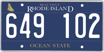 RI license plate 649102
