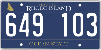 RI license plate 649103