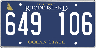 RI license plate 649106