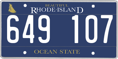 RI license plate 649107
