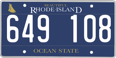 RI license plate 649108