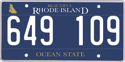 RI license plate 649109