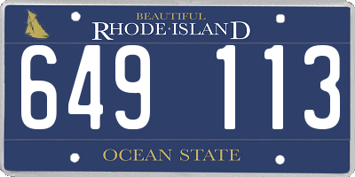 RI license plate 649113