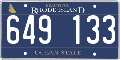 RI license plate 649133