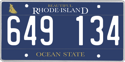 RI license plate 649134