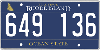 RI license plate 649136
