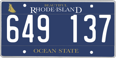 RI license plate 649137