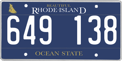 RI license plate 649138