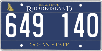 RI license plate 649140