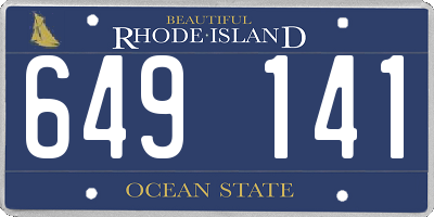 RI license plate 649141