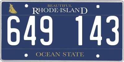 RI license plate 649143