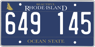 RI license plate 649145
