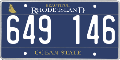 RI license plate 649146