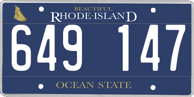 RI license plate 649147