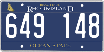 RI license plate 649148