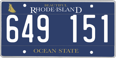 RI license plate 649151