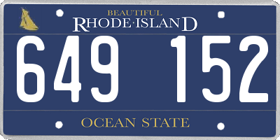 RI license plate 649152