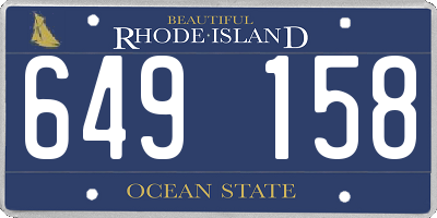 RI license plate 649158