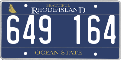 RI license plate 649164