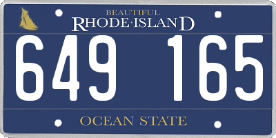 RI license plate 649165