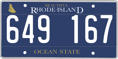 RI license plate 649167