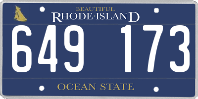 RI license plate 649173