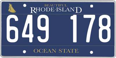 RI license plate 649178