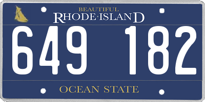 RI license plate 649182