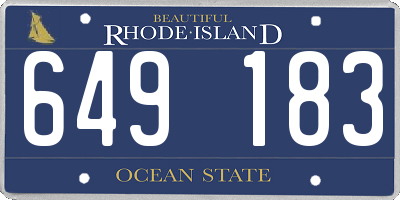 RI license plate 649183