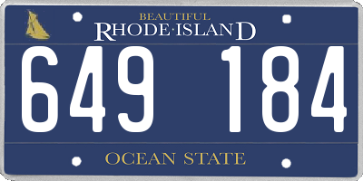 RI license plate 649184