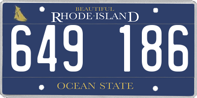 RI license plate 649186