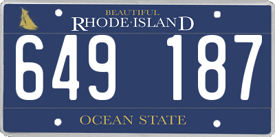 RI license plate 649187