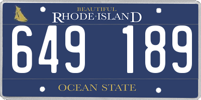 RI license plate 649189