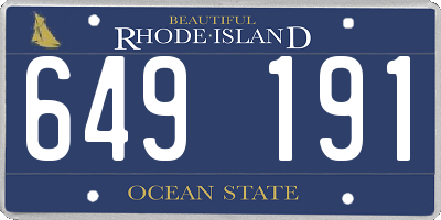 RI license plate 649191