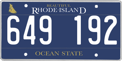 RI license plate 649192