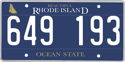 RI license plate 649193